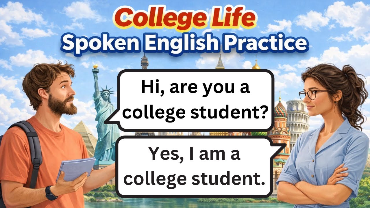 College Life Spoken English Practice | Real Life Daily Conversations |  Daily Practice English