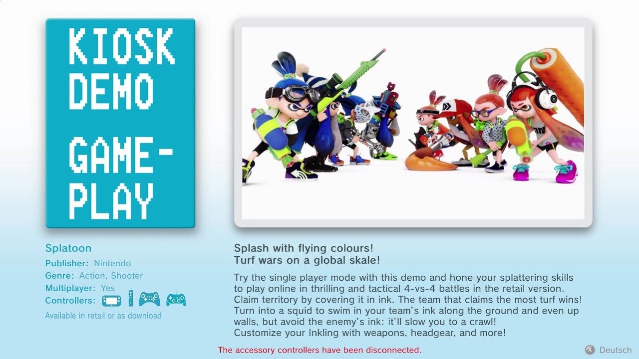 Splatoon INTERACTIVE DEMO GAME PLAY [Wii U Kiosk/Demo Unit]