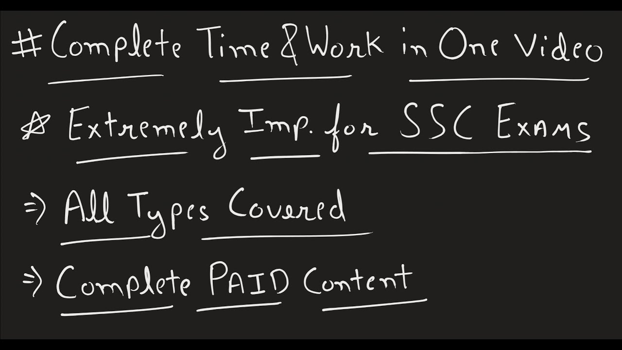 Master Time and Work in One Video | Extremely Important for SSC Exams