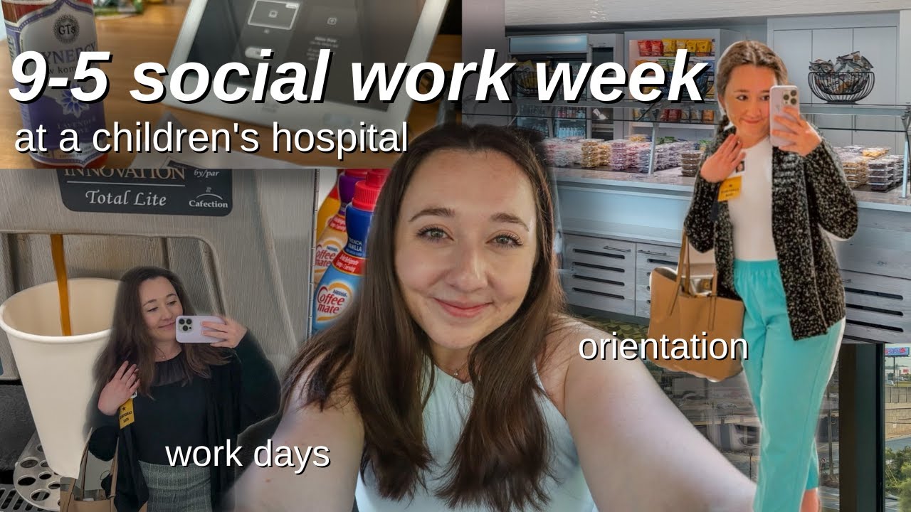 9 to 5 work week vlog as a medical social worker🍊🌳🩳 orientation, onboarding, and shadowing