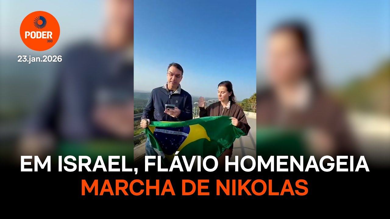 Em Israel, Flávio homenageia marcha de Nikolas rumo a Brasília