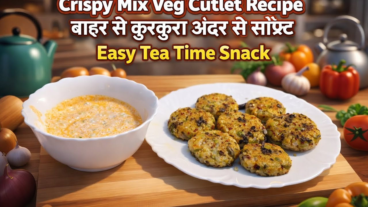 Healthy Veg Cutlet with Creamy Dip | आसान नाश्ते की रेसिपी | Crispy Veg Tikki | परफेक्ट नाश्ता