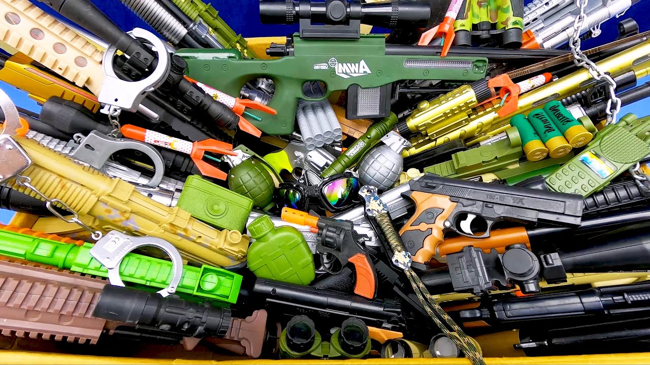 MWA Sniper Rifle + Tactical Gear Box 😱 Handcuffs, Grenades, Goggles, Gold Pistol & Hidden Weapons