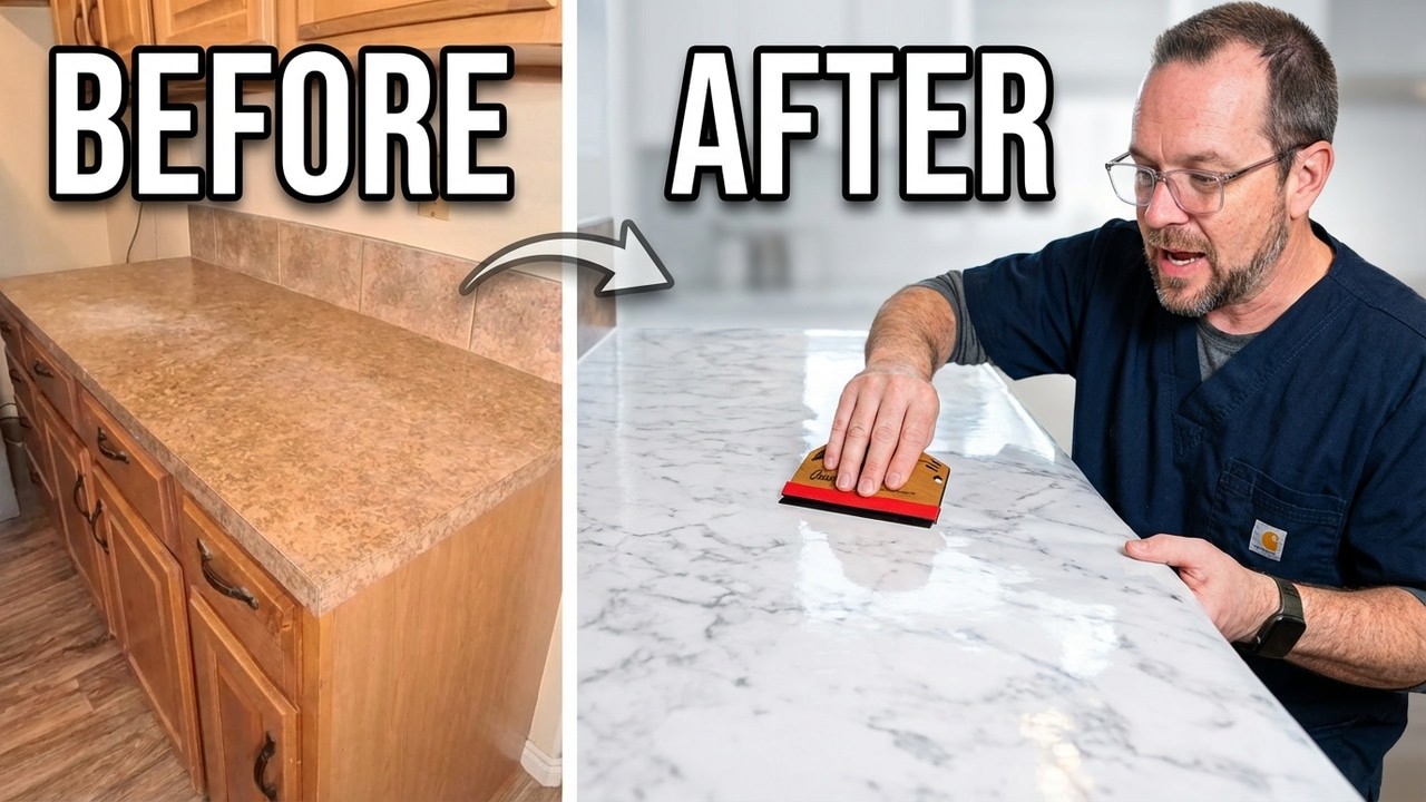DIY Marble Countertop Makeover in Minutes | No Renovation Needed