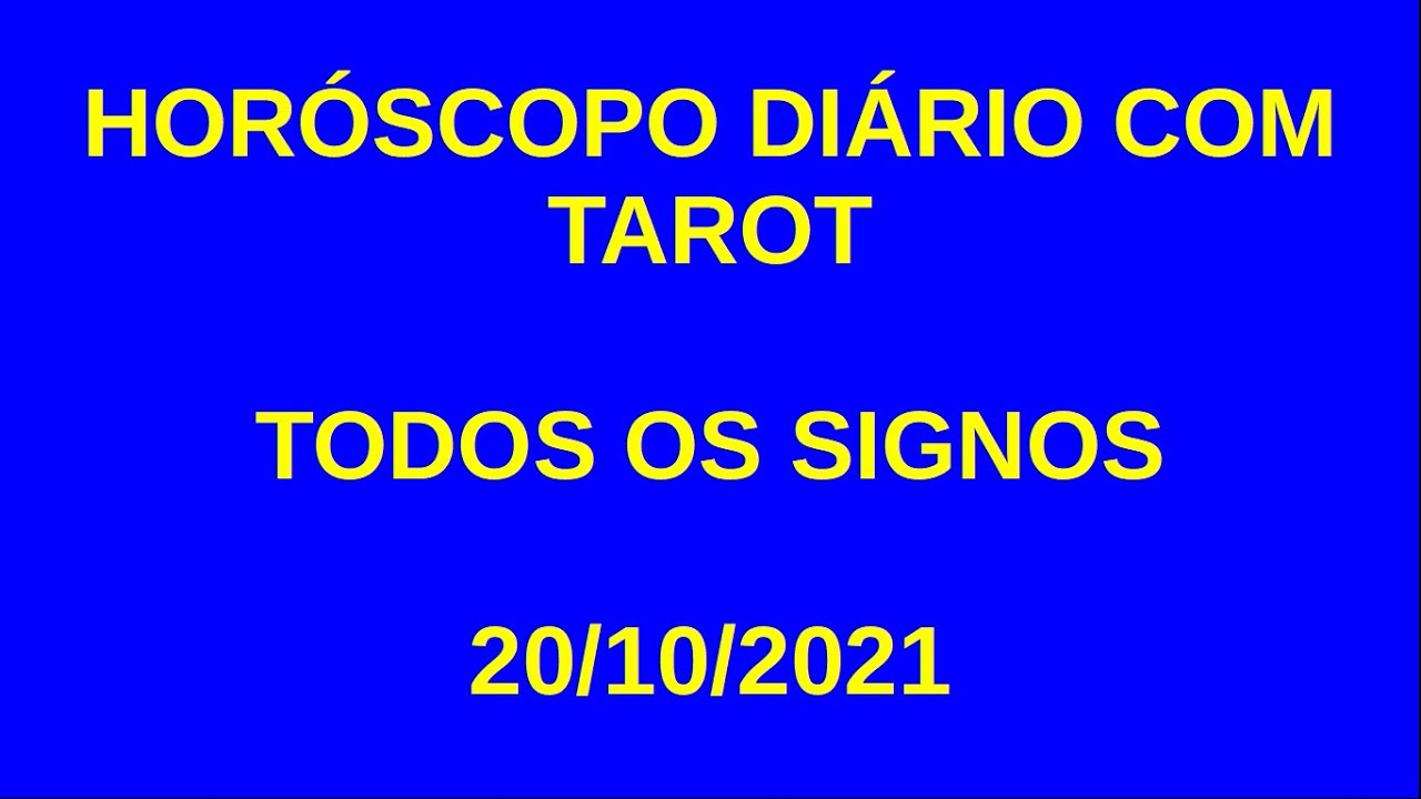 Horóscopo diário com tarot para o dia 20/10/2021