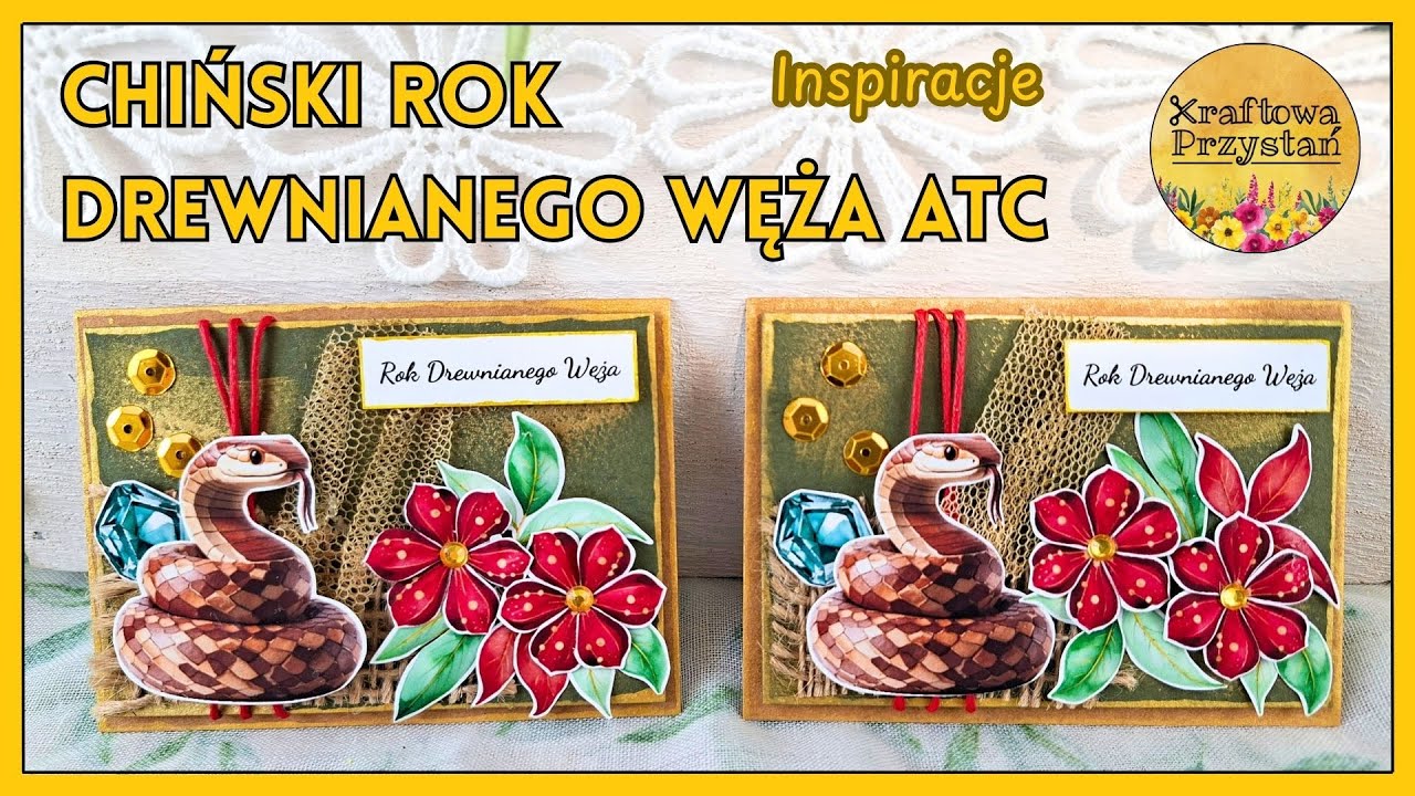 Rok Drewnianego Węża - inspiracja na ATC | Kraftowa Przystań