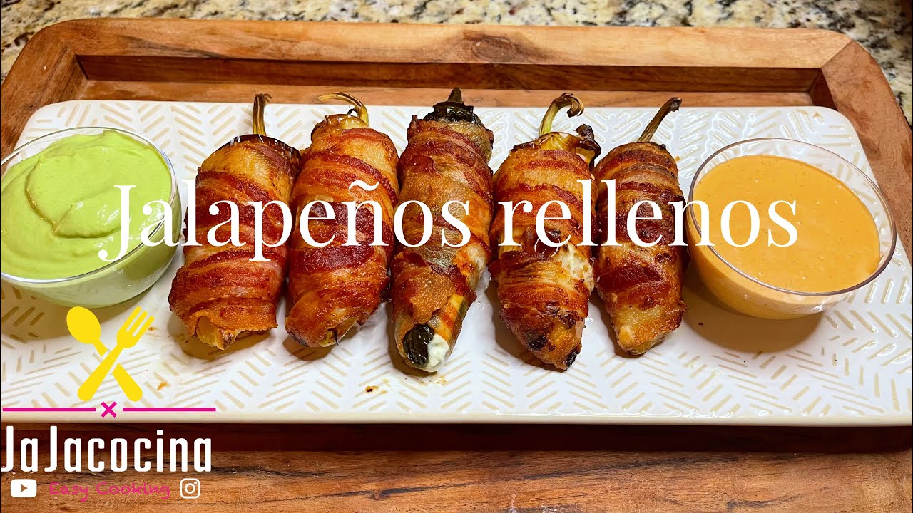 CHILES RELLENOS DE QUESO CREMA Y CAMARÓN ENVUELTOS EN TOCINO, EN LA AIR FRYER