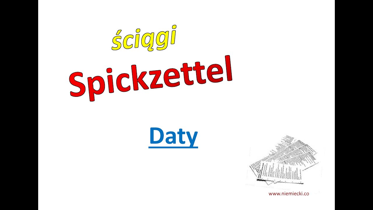 Daty - Ściąga - Niemiecki dla początkujących