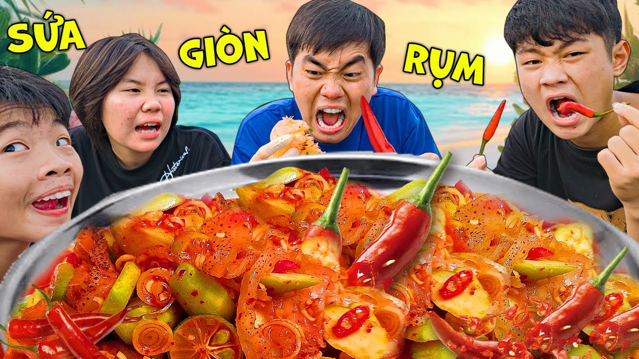 Thái Chuối Bắt Chước Món Ăn Hót Trend Làm Món Sứa Sốt Thái Team Cay Té Đá.i