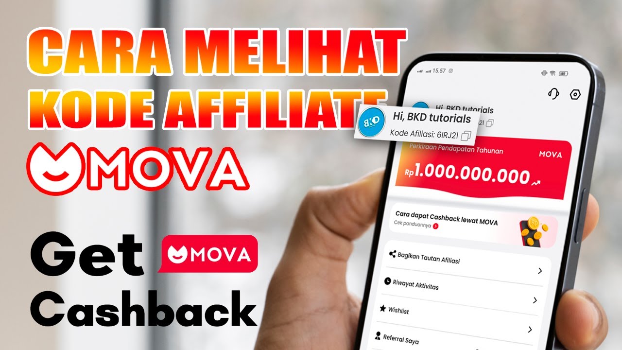 Cara Melihat Kode Affiliate MOVA Untuk Pemula | BKD tutorials MOVA Aplikasi CashBack Shopee, TikTok