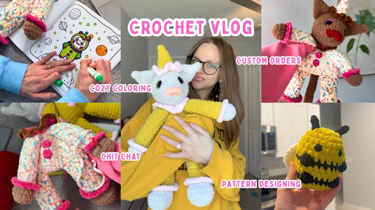 CHATTY CROCHET VLOG!! crochet cats, bees, and more!!