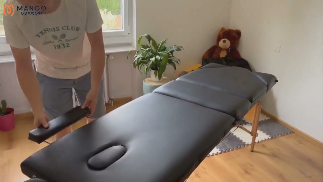 table de massage pliante en bois 3 zones