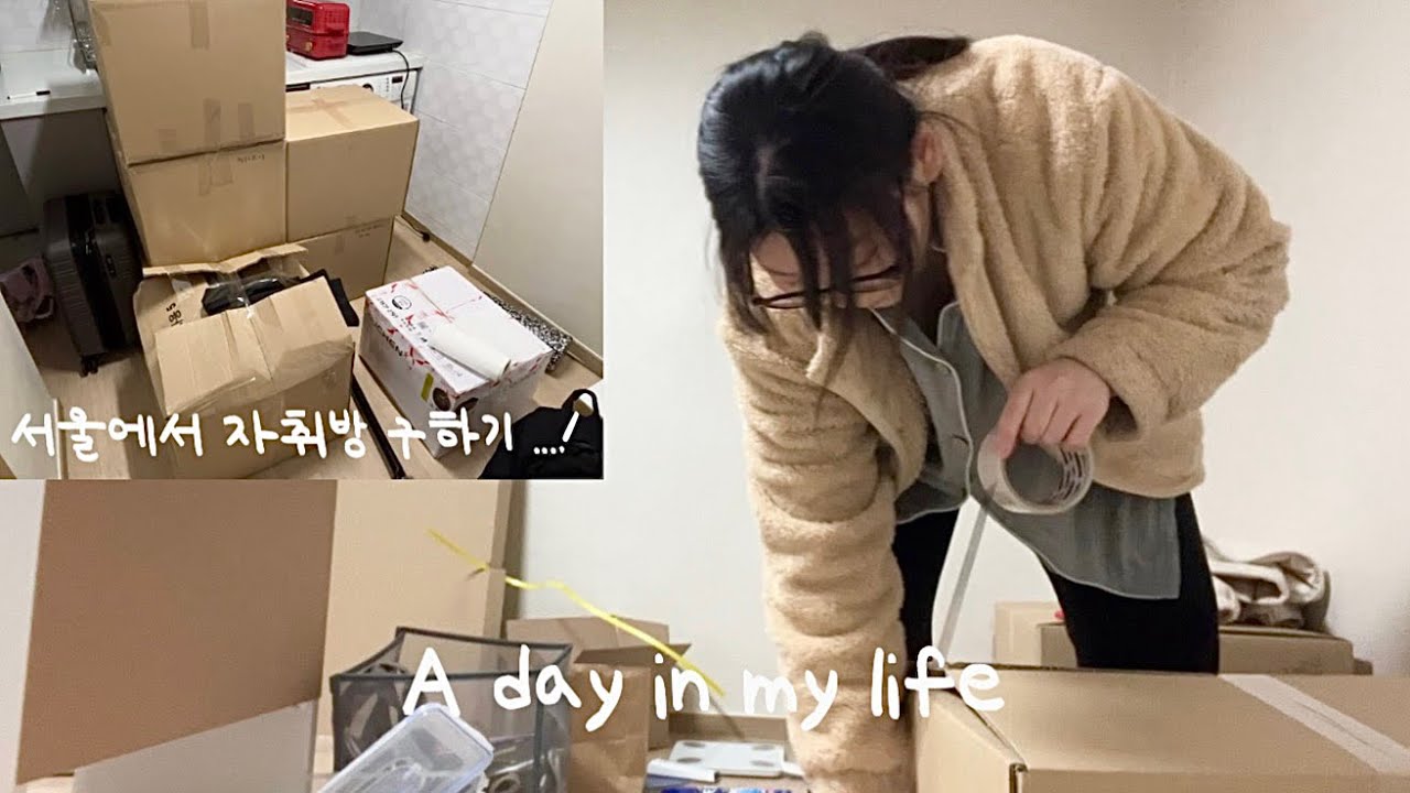 vlog. 이사 브이로그 | 집구하다 현타온 자취생 | 부동산 발품 팔기부터 이사까지 | 저렴하게 원룸 이사하는 법  | 이삿짐 싸기 | 냉장고 털어 먹는 일상
