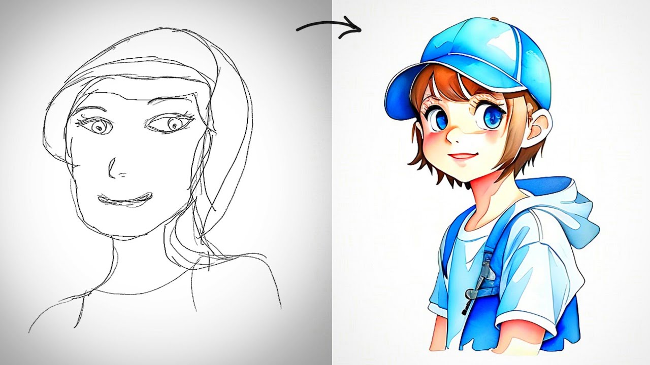 From a Messy Sketch to a Beautiful Drawing (With AI) ✍️✨