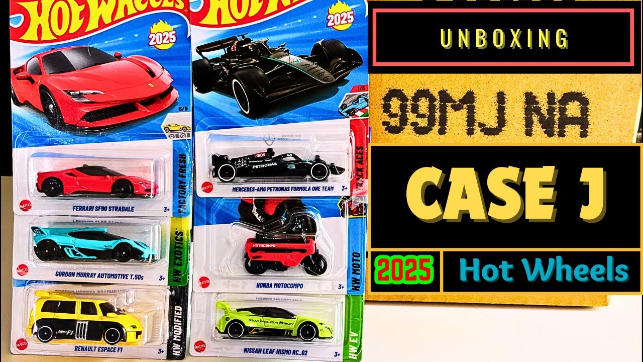 Unboxing - Hot Wheels 2025 Case J (FERRARI is in da house!!!!!!)