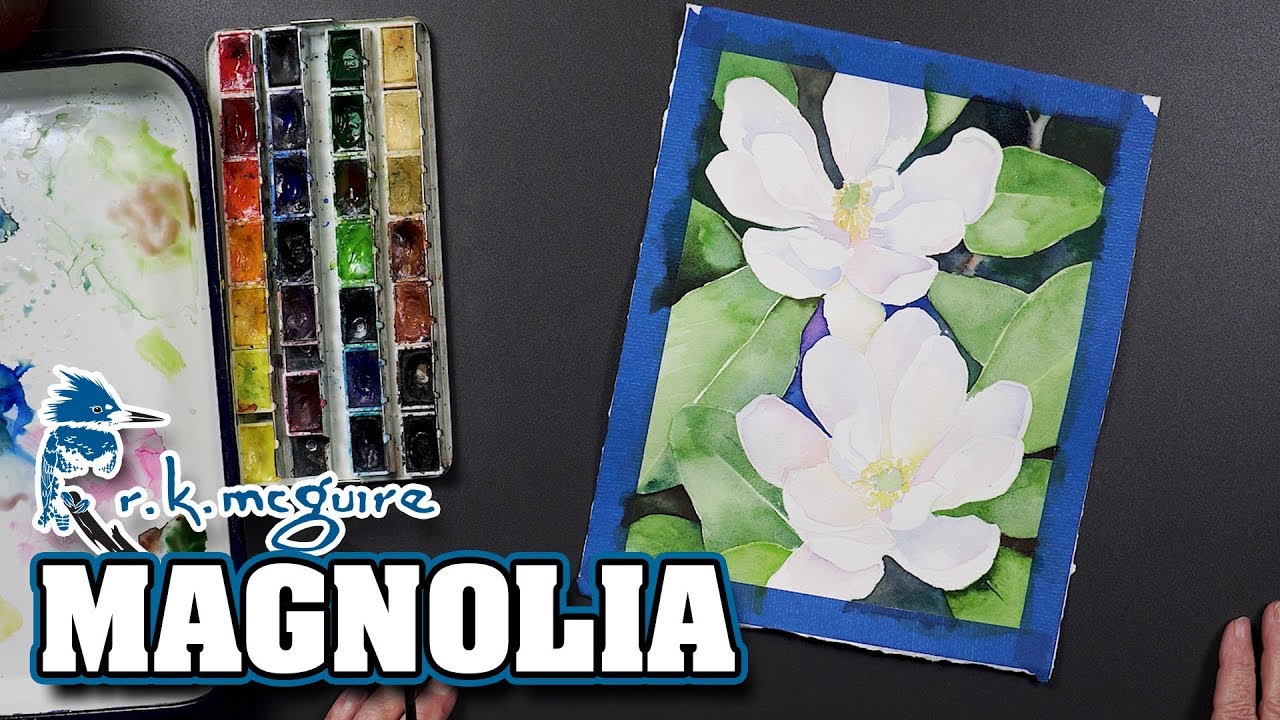 Magnolia Flower | How to Watercolor Paint | R K McGuire