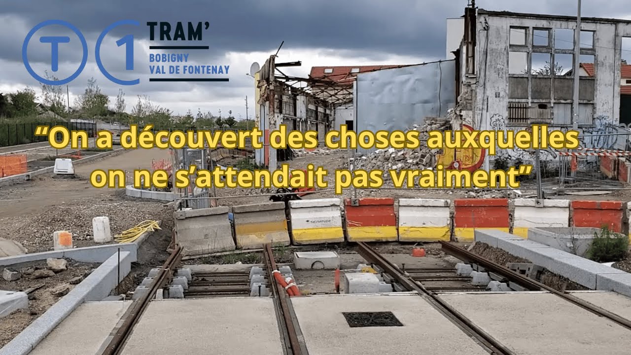 Prolongement Tramway T1 à Val de Fontenay - les difficultés du chantier( #bobigny noisy-le-sec )