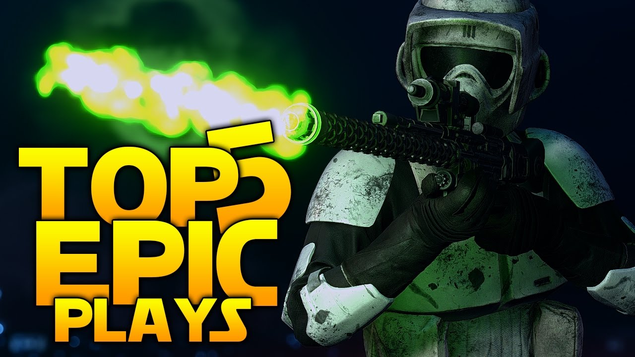 Star Wars Battlefront Top 5 EPIC PLAYS: Shotgun Across Map, Trickshots & More!