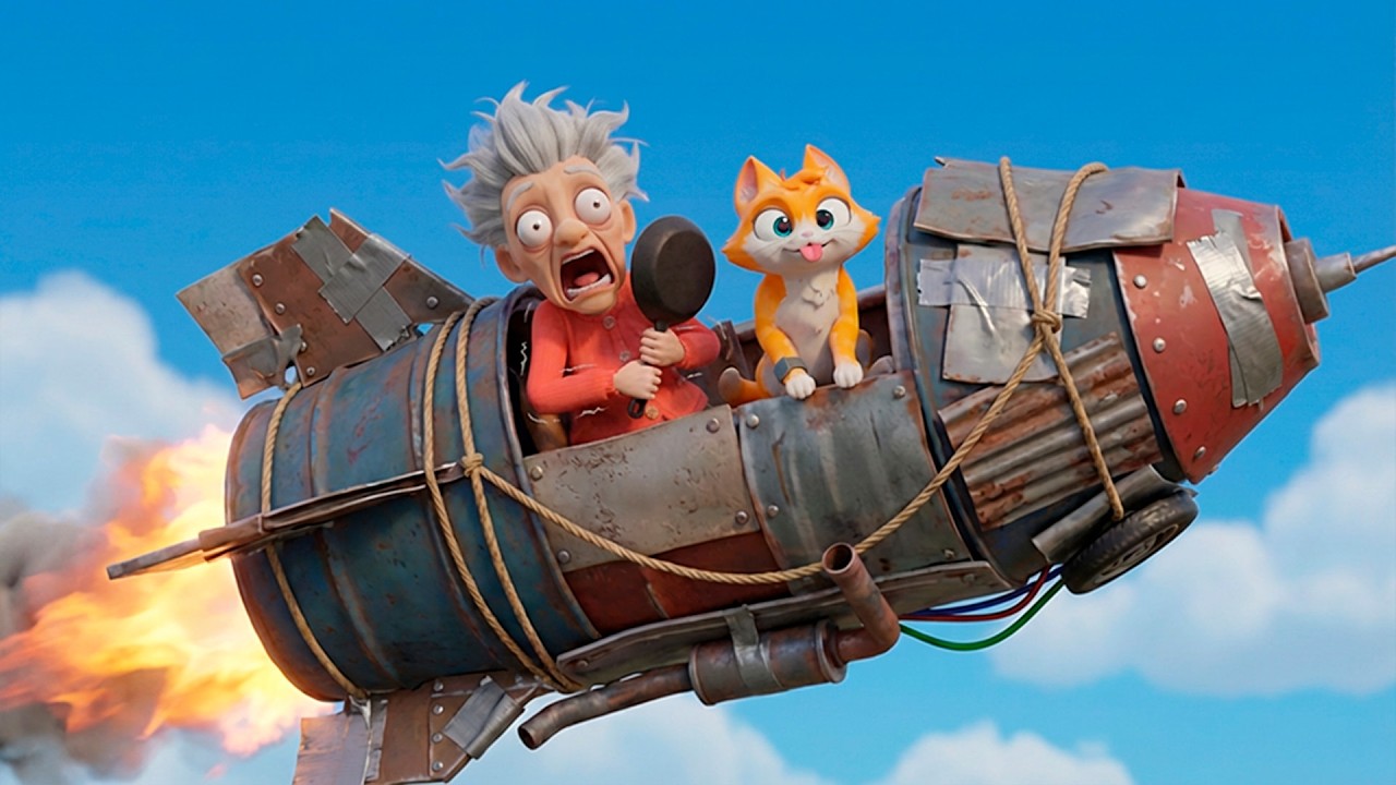 ¡GATITO CONSTRUYÓ UN COHETE PARA VIAJAR A LA LUNA CON LA ABUELA EN I AM CAT!