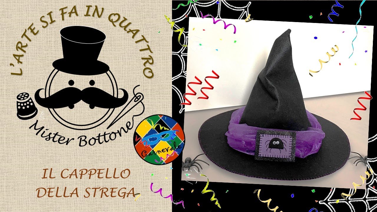 CAPPELLO DELLA STREGA fai da te in varie misure | Carnevale bambini e adulti | Carnival wizard hat