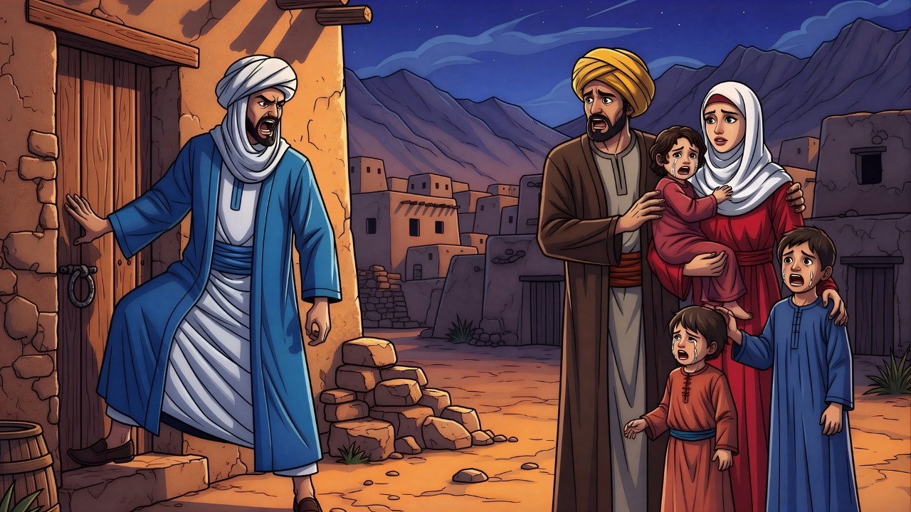 قصة الأخ الظالم الذي رمى أخاه الفقير وعائلته في برد الليل… فجاءهم الفرج من الله!
