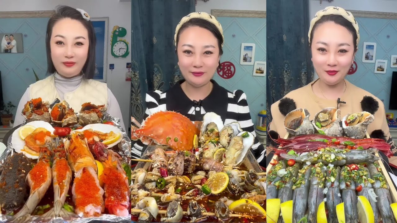 Yummy #347 Seafood 🦐, 🦪, 🐙🤤 🦐🦐. Shrimp  🦐 🦐 Oyster 🦪🦪 ...#mukbang #seafood #yummyfood 