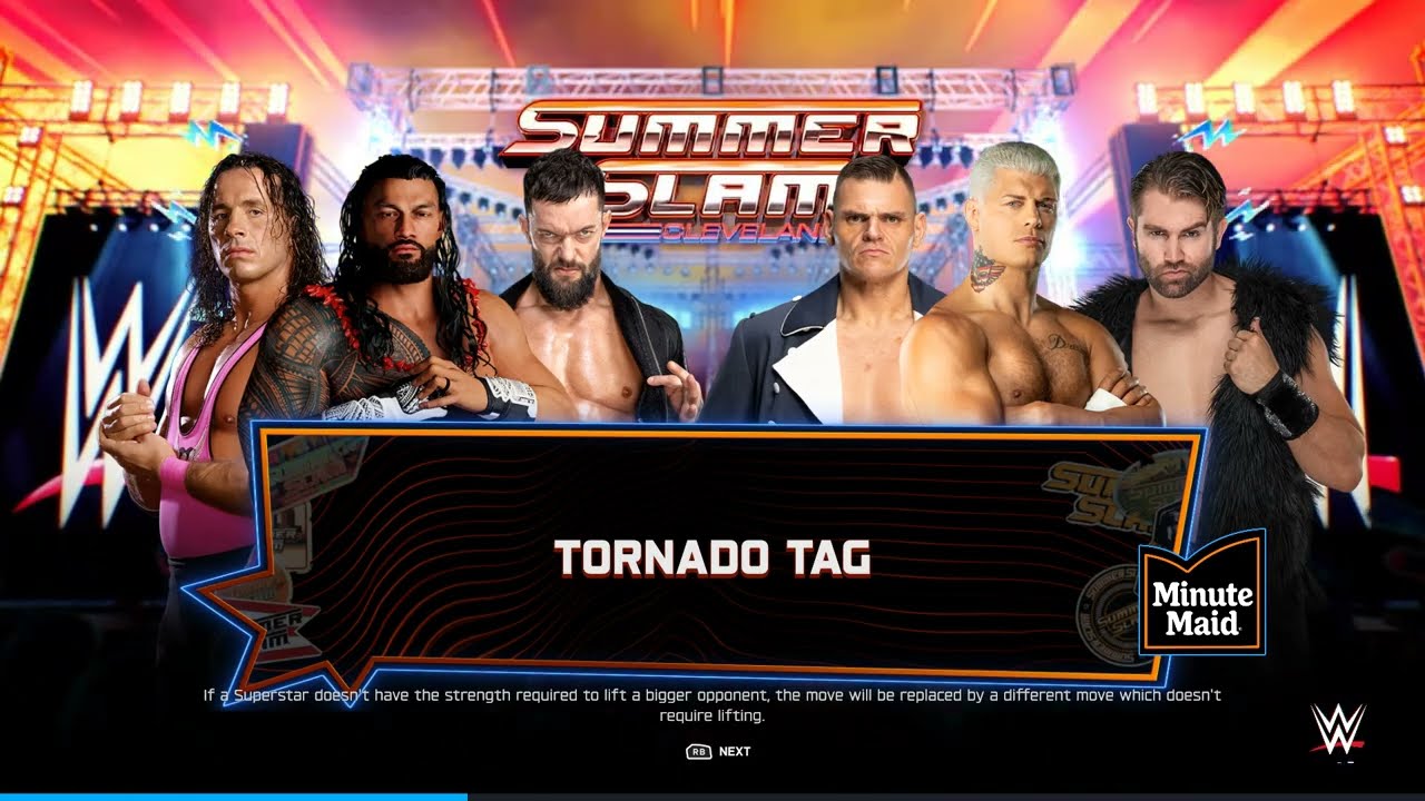 WWE 2K25 - ROMAN FINN BRET VS CODY GUNTHER TYLER || TORNADO TAG MATCH || PS5 PRO 4K60 ||