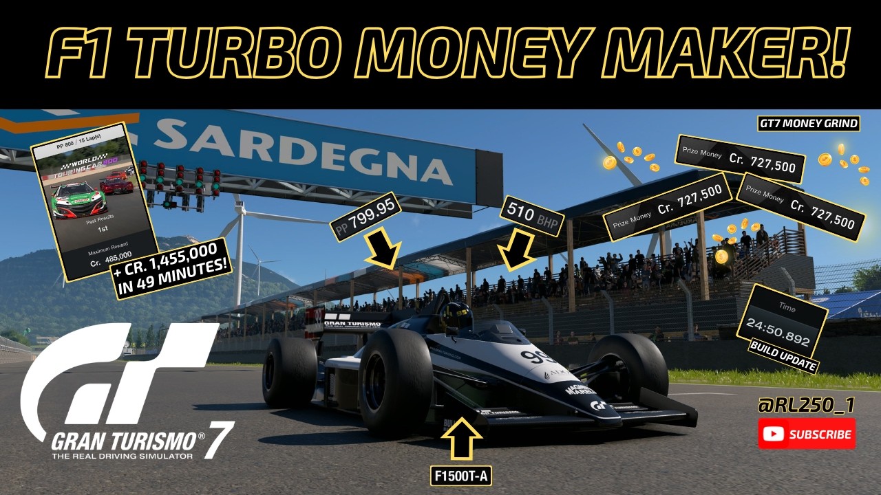 Суперпростой способ быстро разбогатеть на GT7 с помощью игры Sardegna WTC 800.