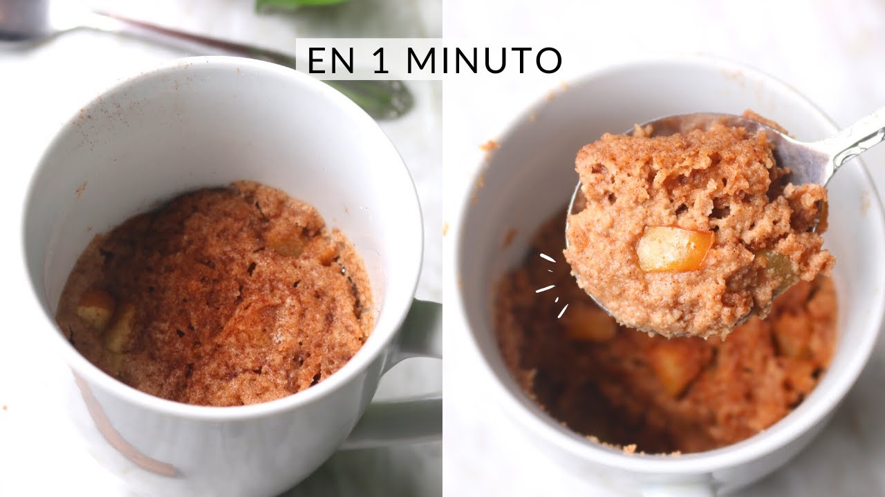 MUG CAKE FIT DE MANZANA Y CANELA | en microondas | EN 1 MINUTO