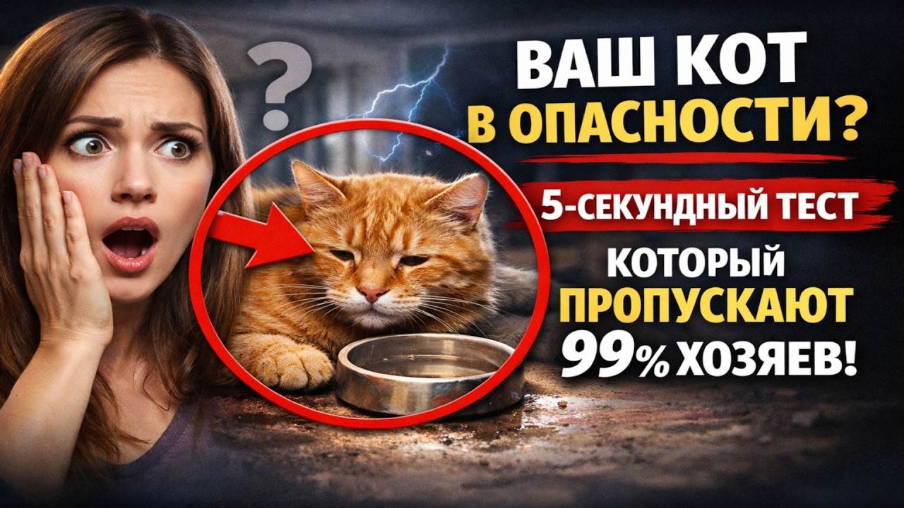 ВАШ КОТ В ОПАСНОСТИ? 🙀 5-секундный тест, который ПРОПУСКАЮТ 99% хозяев!