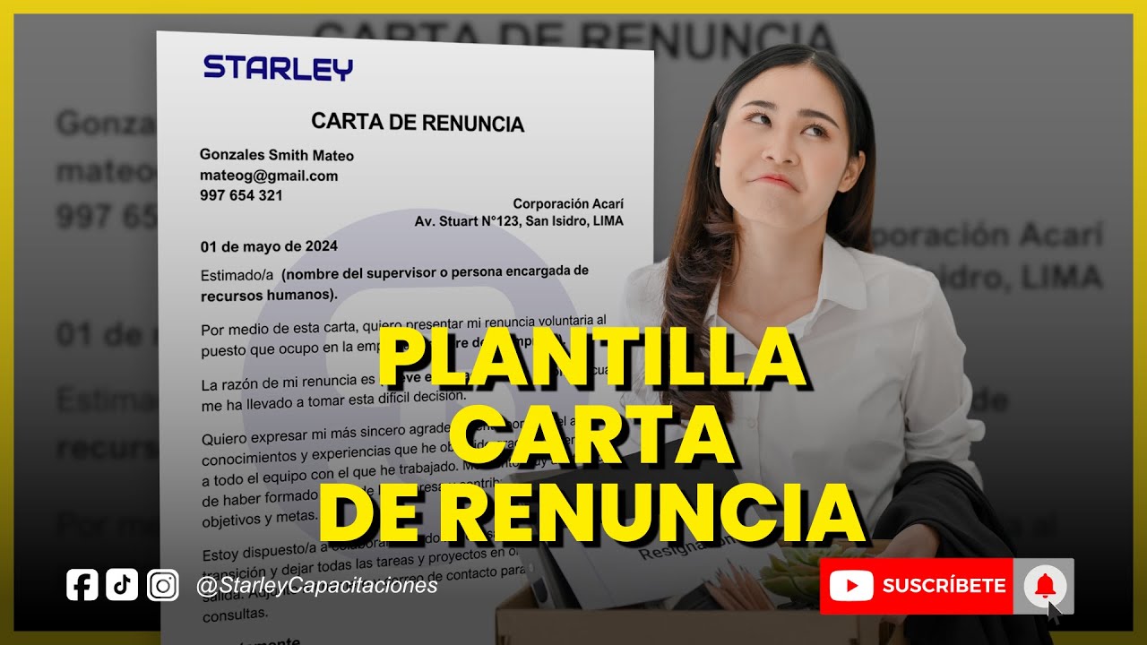 APRENDE A REDACTAR CARTA DE RENUNCIA - STARLEY Capacitaciones