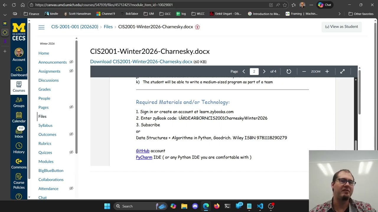 CIS 2001 - CS2 for Data Scientists ( Python ) - Winter 2026 - Course Intro, GitHub, and Unix