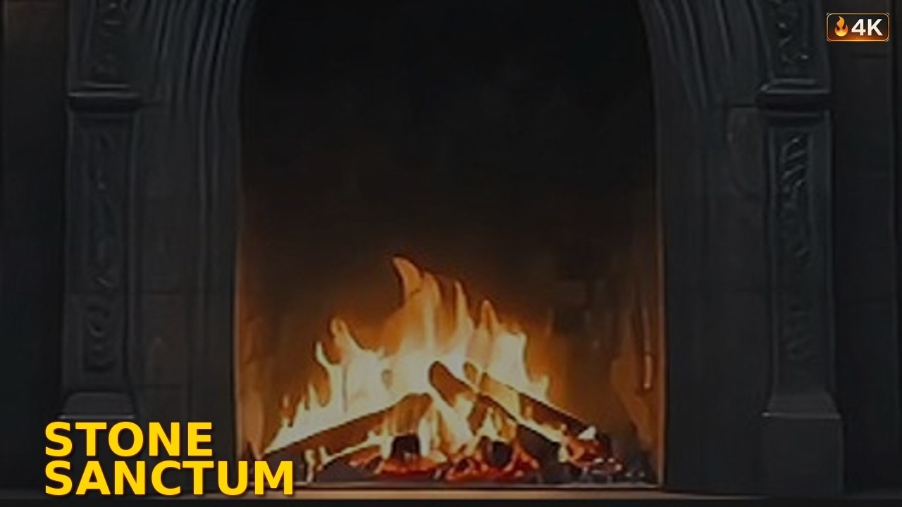Medieval Stone Fireplace 🔥 6 Hours for Sleep & Relaxation (4K)
