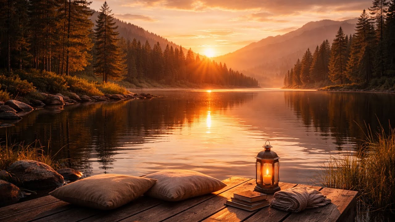 Música relajante para desconectar y encontrar calma | Atardecer en el lago🌅
