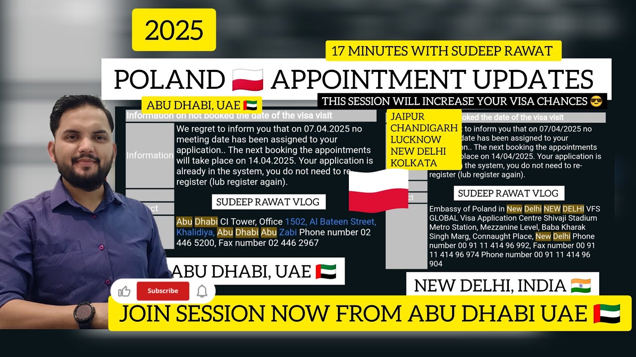 🙋‍♂️2025 POLAND 🇵🇱🇵🇱 APPOINTMENT UPDATES FROM NEW DELHI INDIA 🇮🇳, ABU DHABI UAE 🇦🇪