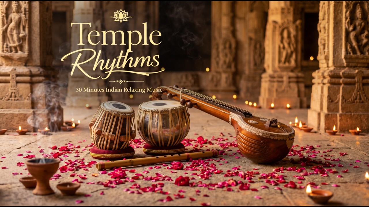 Temple Rhythms | 30 Minutes Indian Deep Relaxing Music | Meditation, Peace & Spiritual Healing