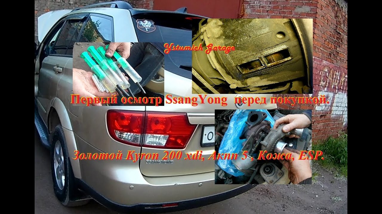 Первый осмотр SsangYong  перед покупкой. Золотой Kyron 200 xdi, Акпп 5 , Кожа, ESP.