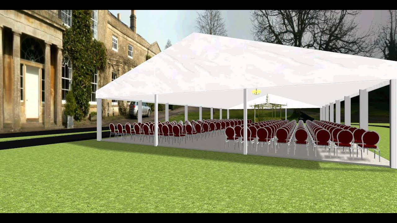 Wedding ceremony marquee at a stately home