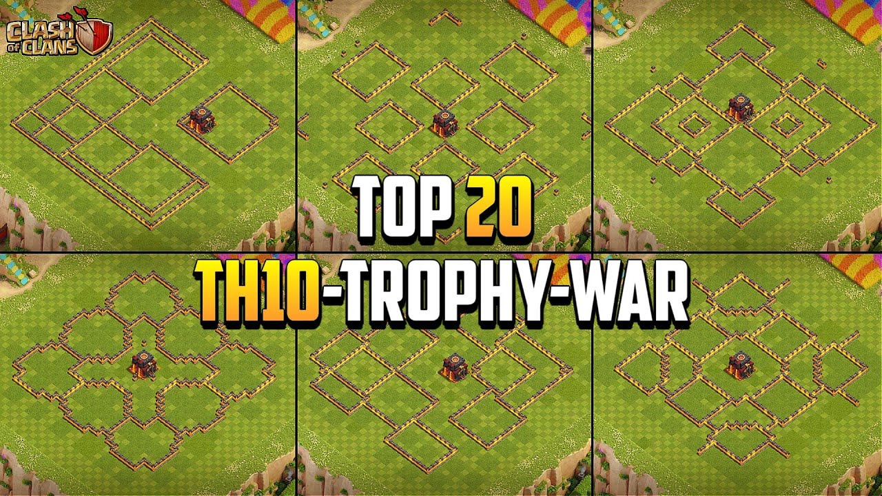 TOP 20 TH10 WAR/TROPHY BASE DESIGN +WITH LINK|2023|CLASH OF CLANS