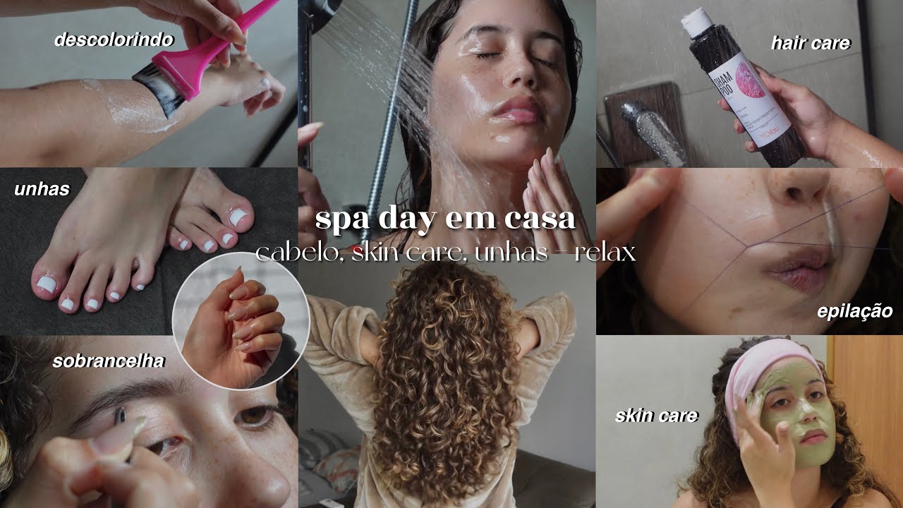 Spa Day em casa🤍 cabelo, skin care, unhas - relax