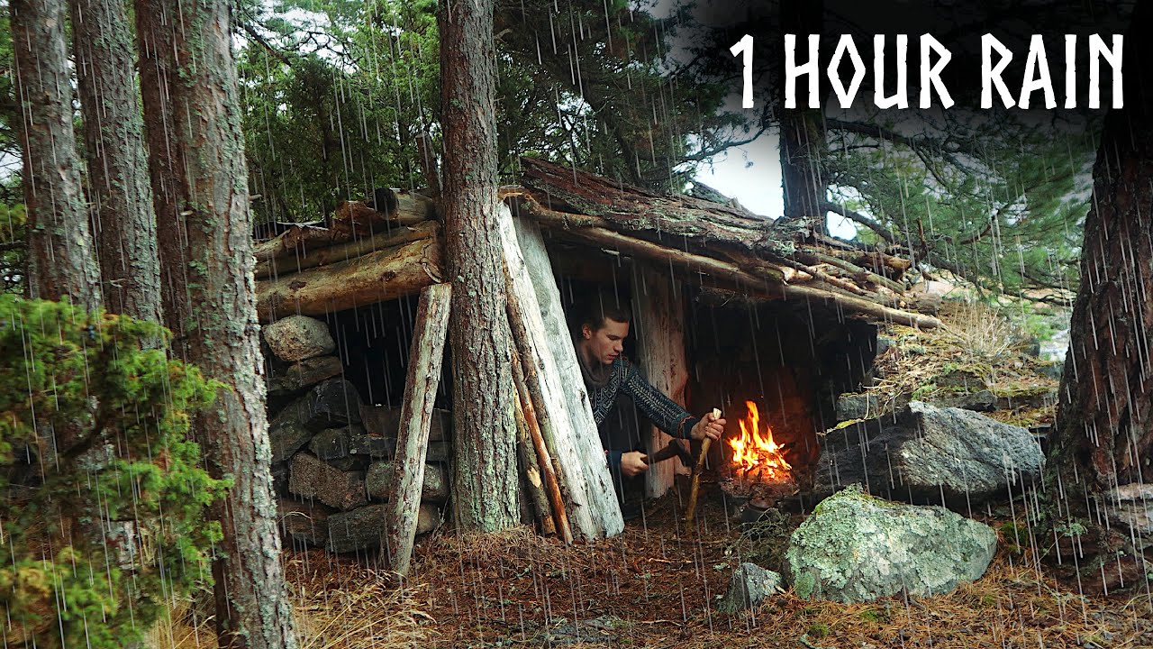 🌧️Camping in RELAXING RAIN: 1 Hour of Rain & Nature Sounds for Sleep and Calm