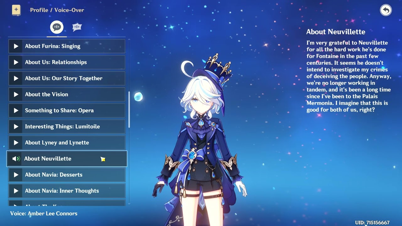 Furina all English voicelines [Genshin Impact]