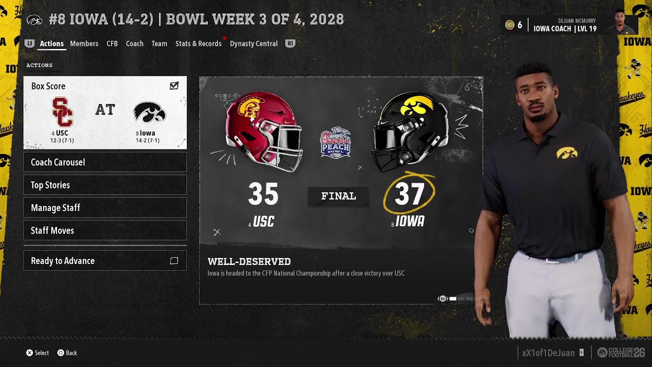 GTR League CFP Semifinal at the Chick-Fil-A Peach Bowl: Iowa Hawkeyes vs USC Trojans