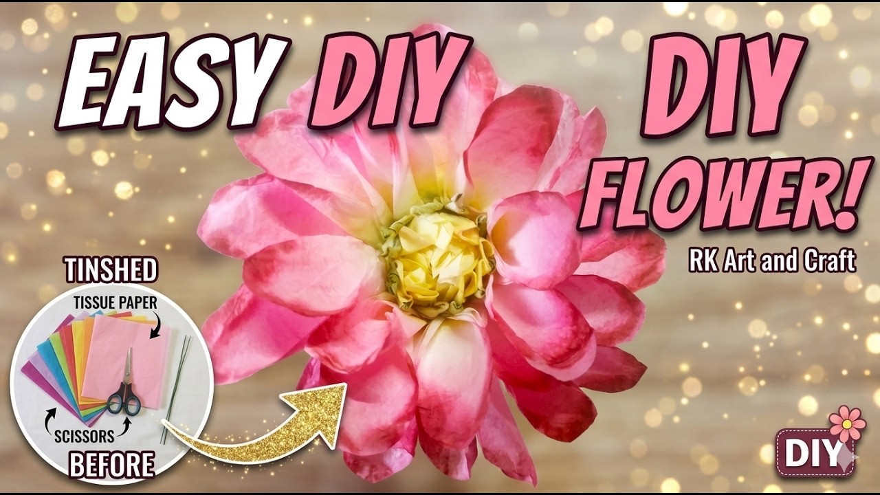 Beautiful DIY Paper Rose with Yellow Center | Easy Tutorial for Home Decor