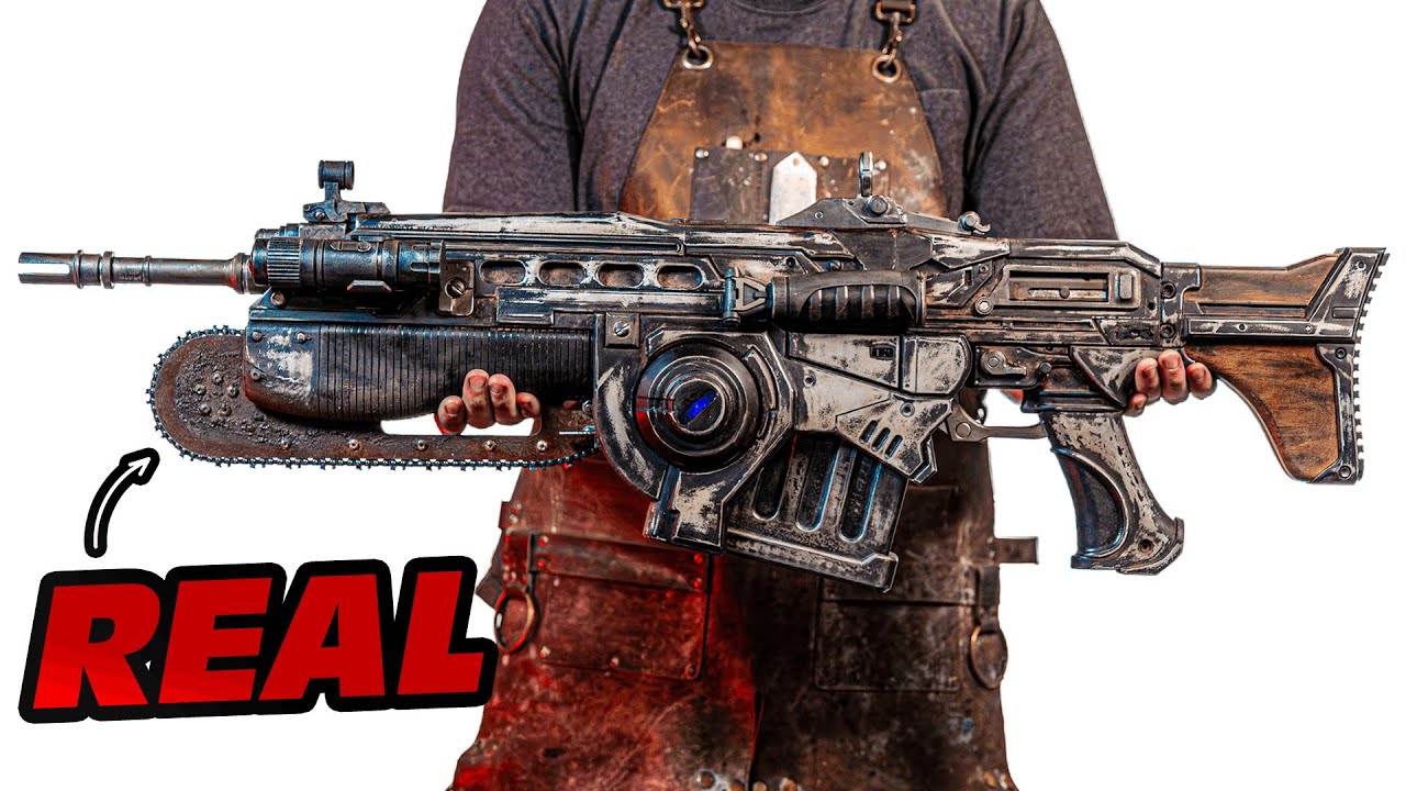 Making a REAL Lancer with WORKING Chainsaw - Gears of War Build