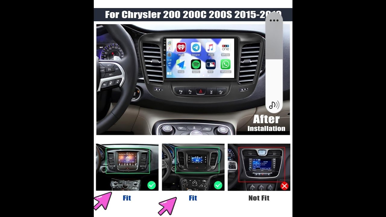 2015-2019 Chrysler 200 s android tesla screen install