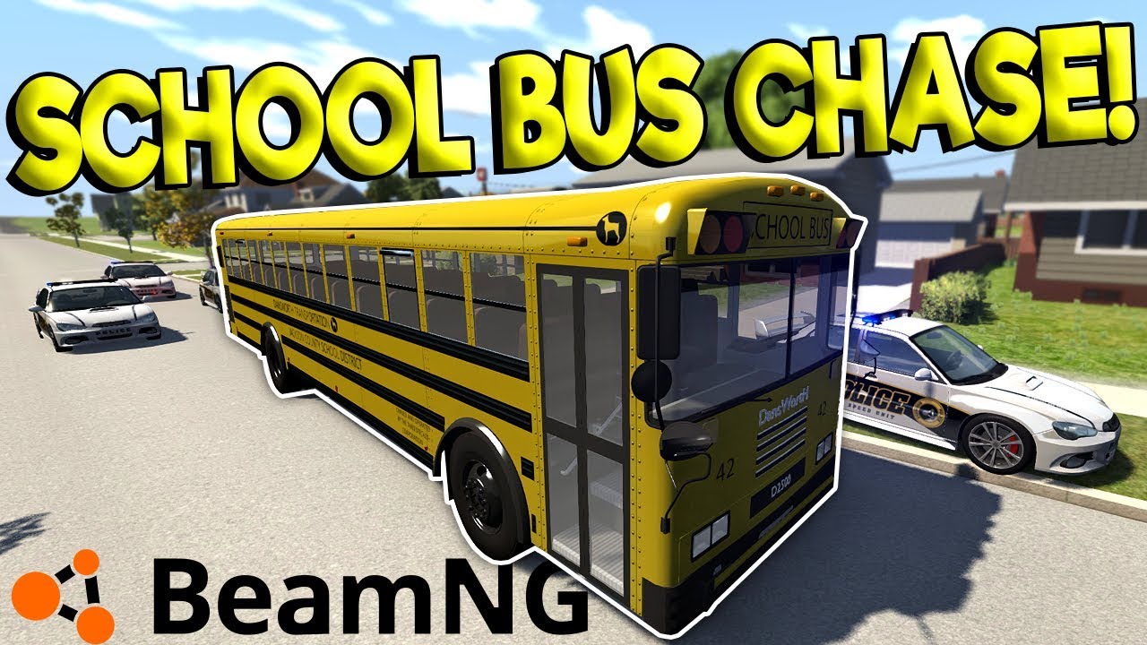 INSANE SCHOOL BUS POLICE CHASE & CRASHES! - BeamNG Gameplay & Crashes - Cop Escape