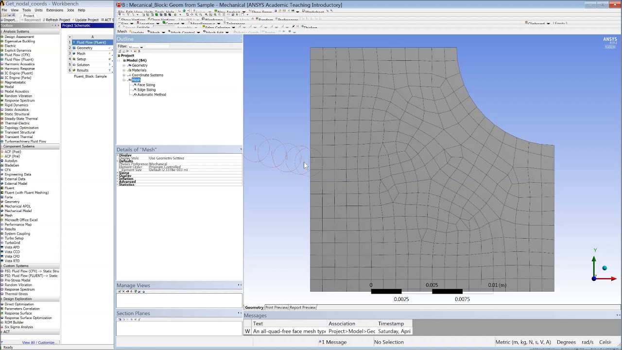 Tutorial: How to export nodal coordinates from an ANSYS Sturctural mesh.