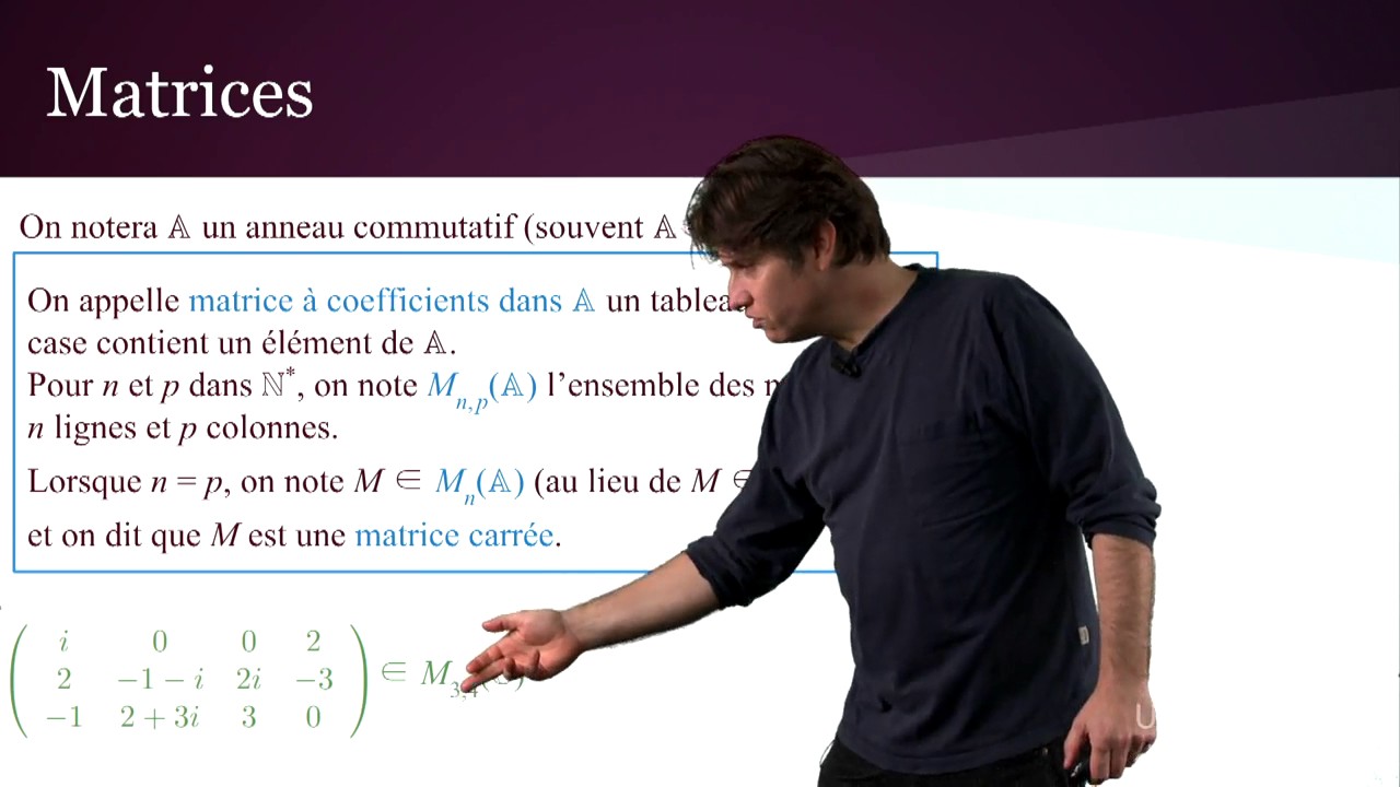 Applications lin&eacute;aires (2/15) : Introduction des matrices