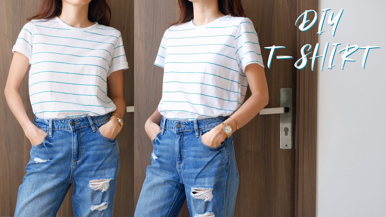 DIY T-Shirt | How To Cut And Sew A T-Shirt | Sewing Clothes Tutorial